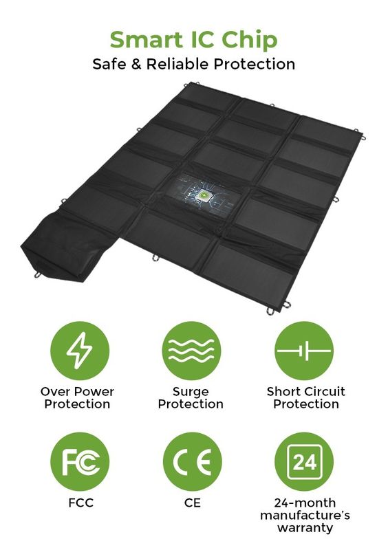 Caricabatterie portatili a energia solare flessibile da 100w per stazioni elettriche monocamper