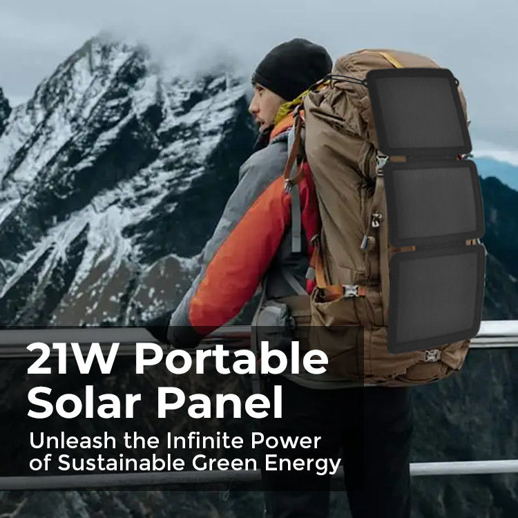 Campeggio all'aperto Cella solare MONO 21W Caricabatterie solare con porta USB Efficienza 24%