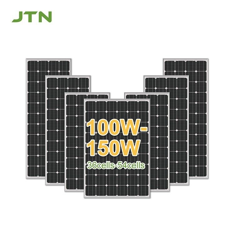 Pannello fotovoltaico mono nero con telaio nero 100W 170W con materiale di superficie PET/ETFE/GLASS