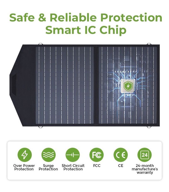 156.75mmx156.75mm Dimensione cellulare PET pannello solare pieghevole monocristallino 100w per telefono cellulare