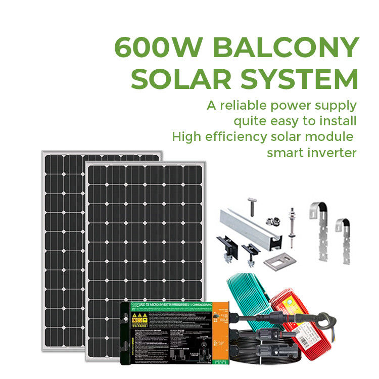Montaggio sul tetto Mono balcone Sistema solare 300W 375W 600W 800W Installazione senza problemi