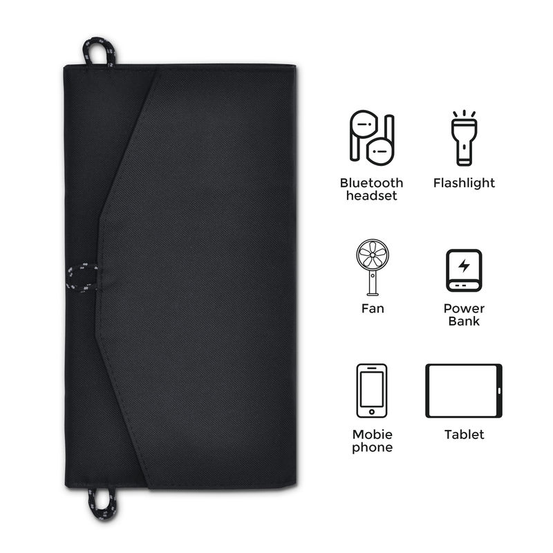 740g Sunpower ETFE 3 Fold 21w 20w Folding Solar Panel Portable Foldable Solar Charger Bag per telefono