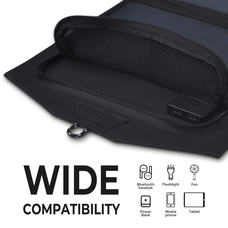 740g Sunpower ETFE 3 Fold 21w 20w Folding Solar Panel Portable Foldable Solar Charger Bag per telefono