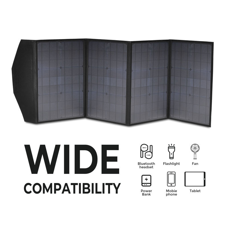 pannello solare pieghevole monocellulare intero nero da 100W con materiale di superficie PET/ETFE