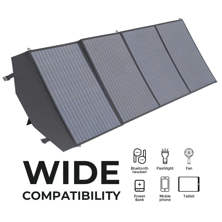 OEM/ODM supportato 200W portatile pieghevole pannello solare caricabatterie per campeggio e escursioni
